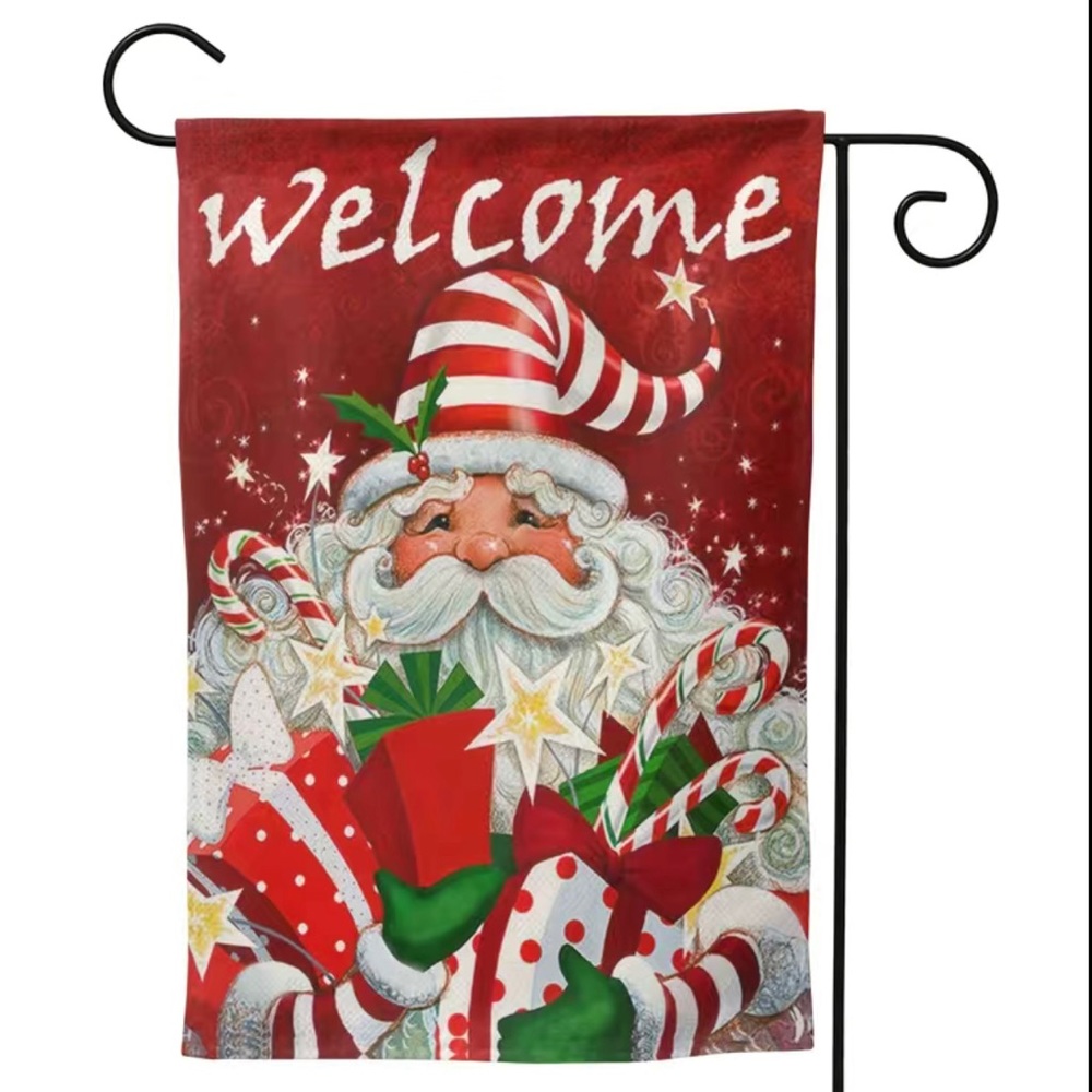 New Welcome Santa Christmas Garden Flag 18x12